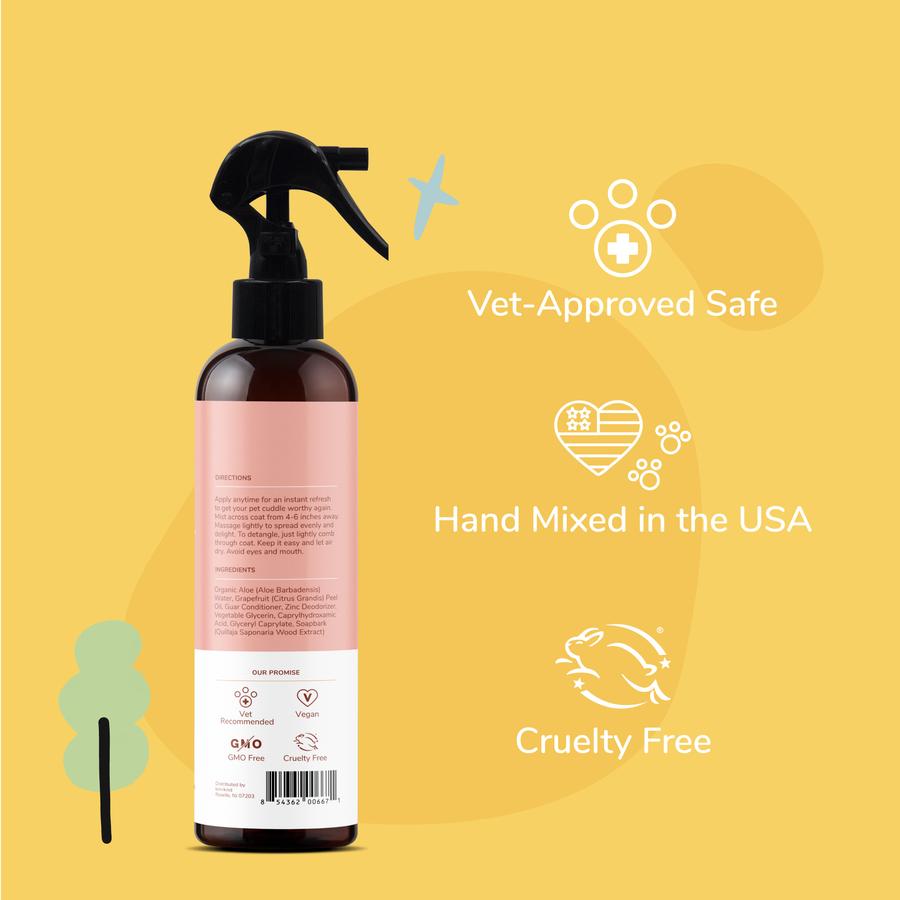 Odor neutralizer spray outlet for dogs