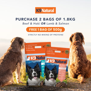 Promo - K9 Natural Freeze Dried - Hoki & Beef 1.8kg