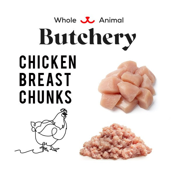WAB Frozen Raw Chicken Breast Chunks Minced Patties