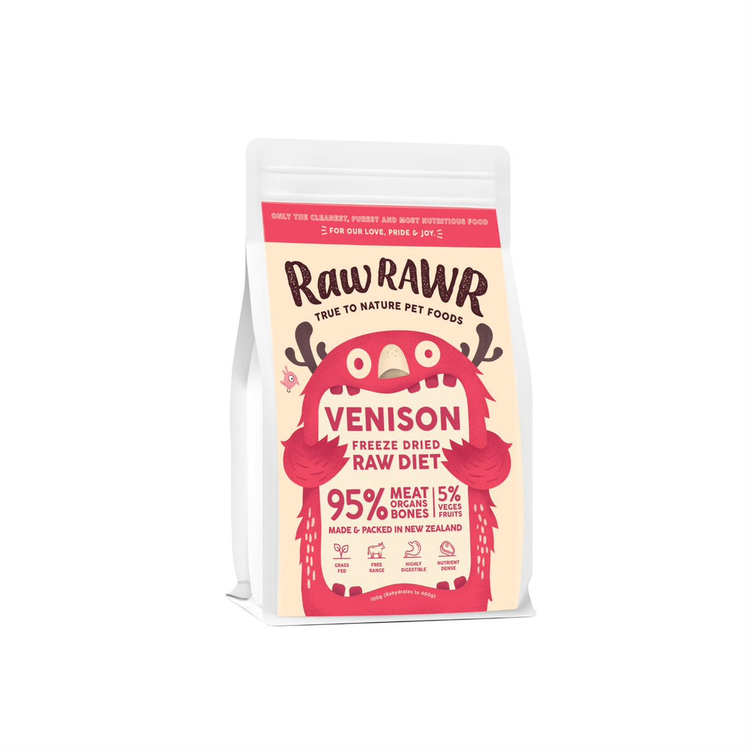 Raw Rawr Freeze Dried Balanced Diet - Venison 100g
