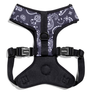 Zee.Dog X Smiley® Adjustable Air Mesh Harness - Black