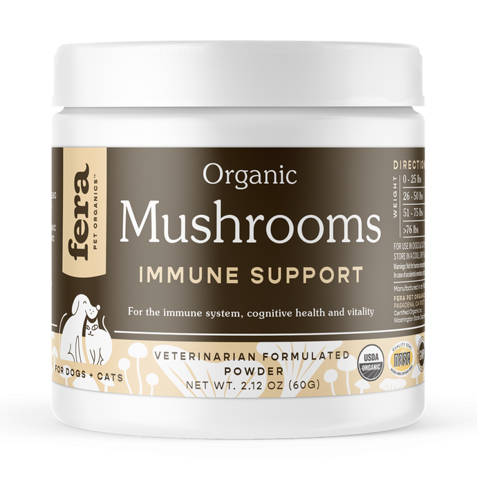 Fera Pet Organics - USDA Organic Mushroom Blend for Immune Support for Dogs and Cats