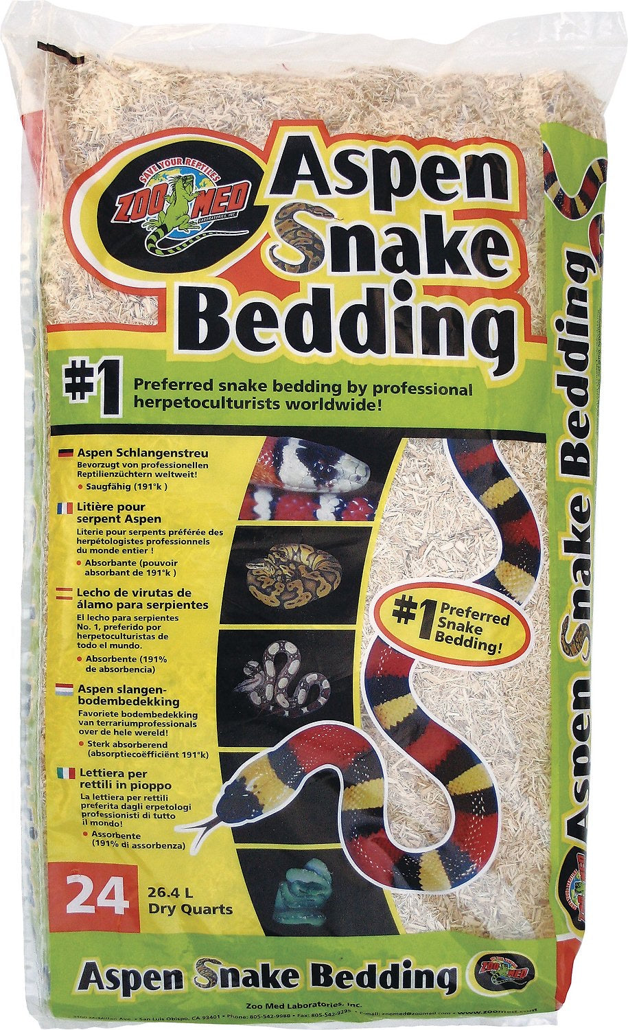 Clearance - ZooMed - Aspen Snake Bedding (26.4L)(Bundle of 3)