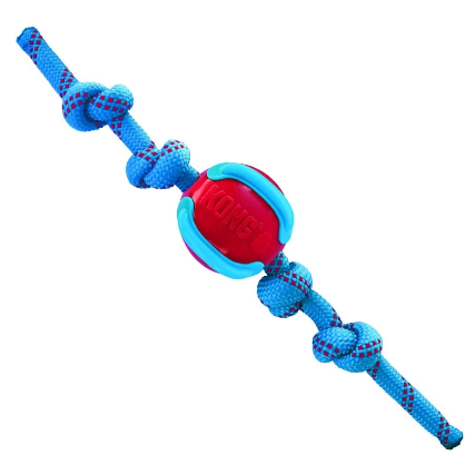 KONG Jaxx Brights – Ball with Rope Assorted